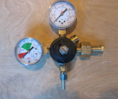 Taprite high pressure dual gauge co2 regulator 0-160 psi or nitrous(n2o) for sale