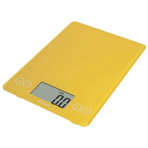 Escali arti glass digital scale, 15 lb / 7 kg, solar yellow for sale