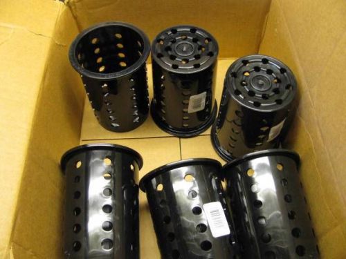 6 Vollrath 52633 Black Plastic Silv-A-Tainer Silverware Flatware Cylinder Cups