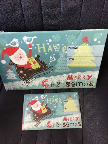 Set of 2 Merry Christmas Santa bubble mailing envelopes 6&#034;x10&#034;,10.5x16,free ship