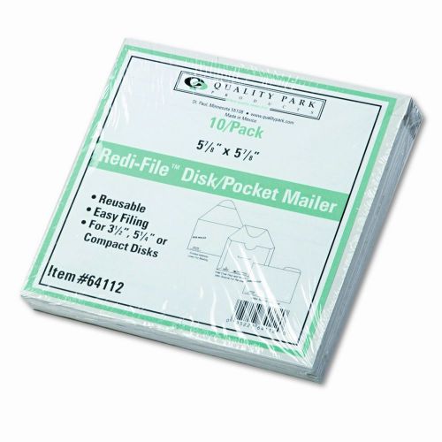 Quality Park Products Redi-File Disk Pocket Mailer, 10/Pack