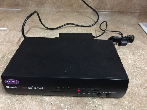 BELKIN OMNI-VIEW F1D104 SE 4-PORT KVM SWITCH with Power Adapter &amp; cable