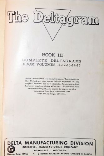 DELTAGRAM BOOK III COMPLETE VOLUMES 11-15 by Delta #RB79 machinist carpenter