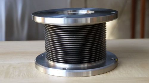 Stainless bellows hose/flange 5.5”od, 2.25&#034; id, 4 bolt, o-ring groove, 3.5&#034; long for sale