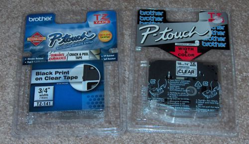 2x Brother Clear Tape for P-Touch (TZ141, 18mm x  8m, for PT-300)