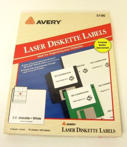 Avery 5196 - Laser Diskette Labels - 60 sheets - 540 labels - 3.5&#034; 3 1/2 inch