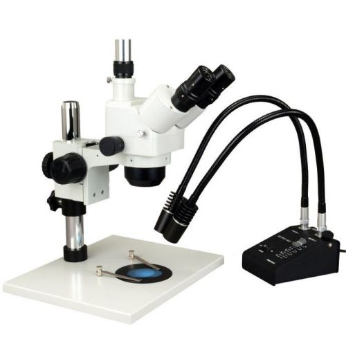 Stereo Trinocular Zoom Microscope 5X-80X+0.5X Barlow Lens+6W Dual LED Light