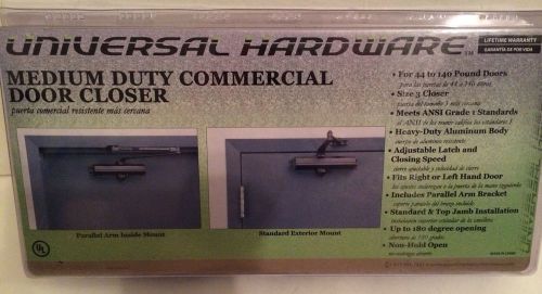 UNIVERSAL HARDWARE MEDIUM HEAVY DUTY COMMERCIAL DOOR CLOSER LIFETIME WARRANTY