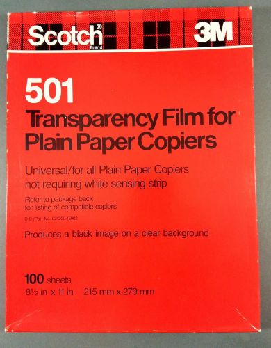 Scotch 3M 501 Transparency Film For Plain Paper Copiers 8.5&#034; x 11&#034; Open Box 65