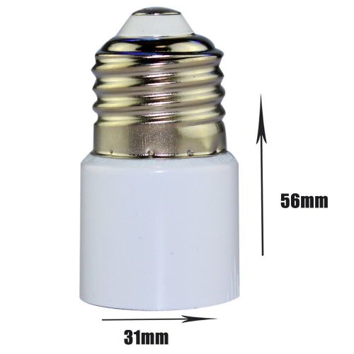 10PCS/Lot E27 male to E27 female Bulb Holder Silver Tone White Adapter Extender