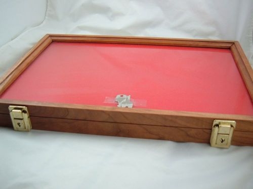 12&#034; X 18&#034; CHERRY display case Collectors display box collection showcase table