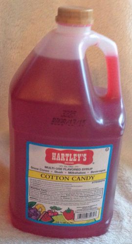 Hartley&#039;s COTTON CANDY Flavor Sno SNOW CONE Syrup 1 Gallon NEW Never Opened