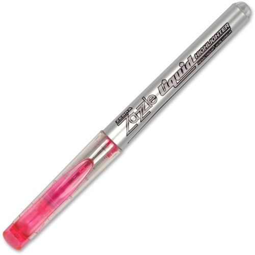 Zebra Pen Zazzle Liquid Highlighters -Chisel-Pink Ink-Silver -12/PK- ZEB77070DZ