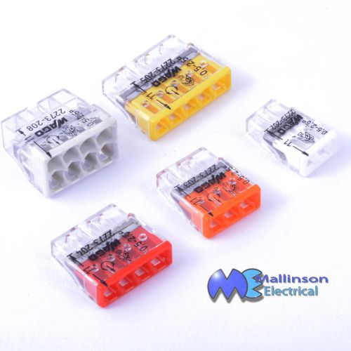 Wago 2273-208 205 204 203 202  8 5 4 3 2 way miniature push fit connectors