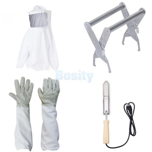 Beekeeping equip jacket veil, bee hive frame,gloves,electric uncapping hot knife for sale