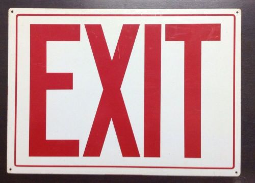 Vintage Metal Exit Exit Sign with Red Letters