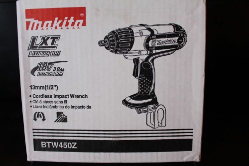 New in box makita 18 volt btw450z 1/2&#034; cordless impact wrench 18v lxt for sale