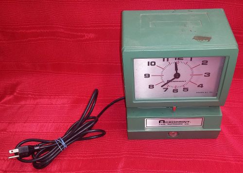 Acroprint Electric Time Clock Recorder Used UNKNOWN MODEL MISSING KEY