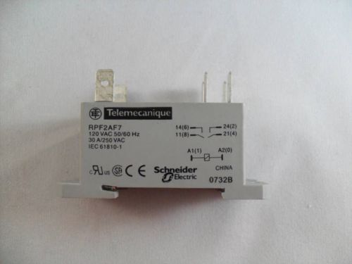 Telemecanique rpf2af7 power relay 120 vac 50/60 hz 30a/250 vac lot sale of 2 for sale