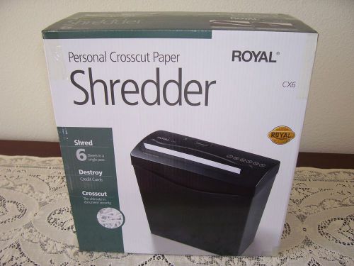 Royal cx6 paper shredder cross cut - 6 per pass (29183g) for sale