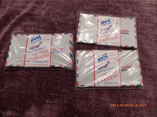 Air Mail Envelopes, 3 pkgs of 25 envelopes each, Unopened
