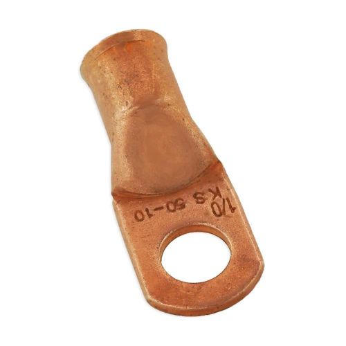Heavy-Duty Copper Terminal Lug 1/0 Gauge 3/8&#034; Eye AC DC