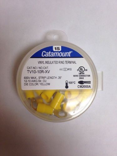 5 Packs Of 15 Catamount .250&#034; Crimp On Insulated Male Quick Disconnect Terminals