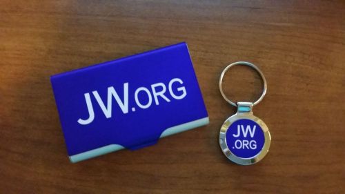 JW.ORG, (1) Contact Card Holder,(1) Metal Key Tag or Necklace Charm, Watchtower