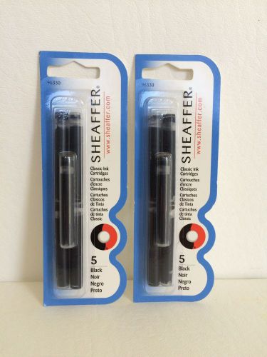 10 SHEAFFER BLACK Classic Fountain Pen Ink Cartridges - New