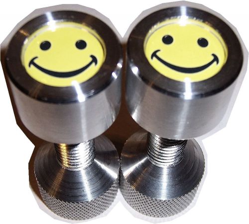 Two hole pins. 1/2&#034; to 1-1/8&#034; knurled, aluminum, smily face. by jermamma. for sale