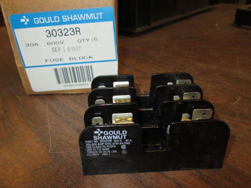 Gould Shawmut Fuse Block 30323R 600V 30A 3P Lot of 5 New Surplus
