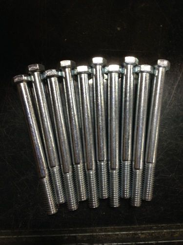 3/8&#034;-16 x 4&#034; 1/4&#034; zinc finish grade 5 hex cap screw (qty 10 ) for sale