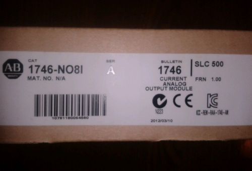 1746 NO8I Allen Bradley Analog Output Card New In Box Factory Sealed.