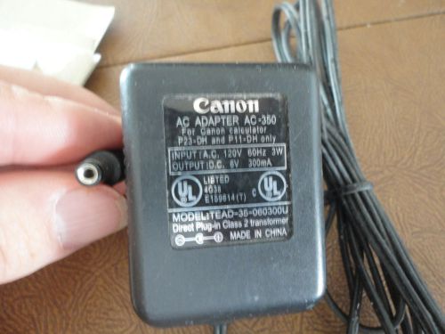 Canon AC-350 6 Volt Calculator AC Adapter 6V Power Supply for P23-DH P11-DH