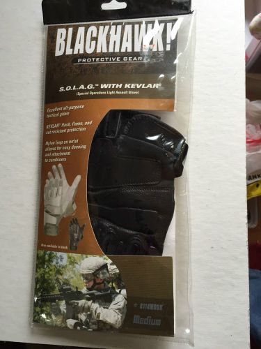 Blackhawk SOLAG Kevlar Assault Gloves 8114MDBK Medium Black Authentic Blackhawk