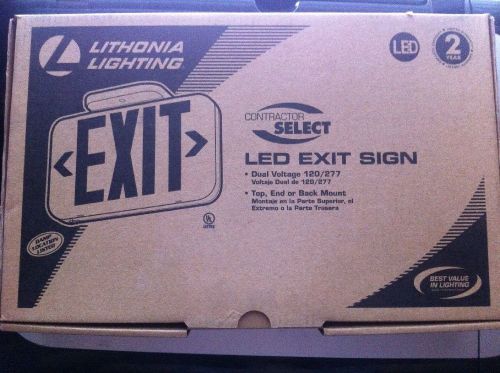Lithonia Lighting EXR EL LED Exit Light With Battery, Red