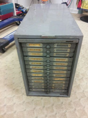 Acme visible records index card file cabinet vintage retro industrial metal