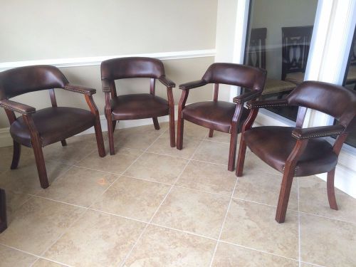 OFFICE WAITING ROOM WOODEN CHAIRS BOSS GUEST - QTY 4 - $50 EACH    i02