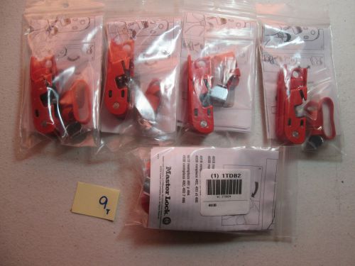 Lot of 5 new in package master lock 1tdb2 circuit breaker lockout (115-1) for sale