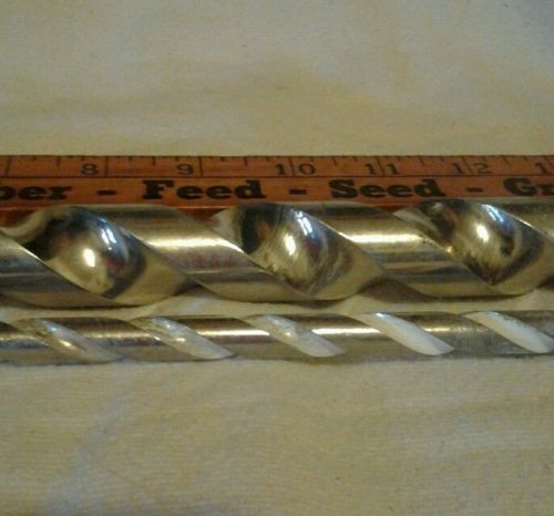 2 Large Drill Bits Carbide Industrial 3/8 x 18 Inches and 1 x 20 Inches Long