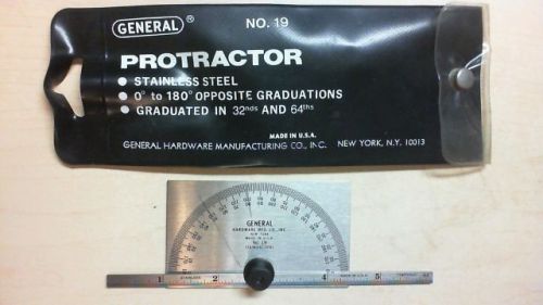 General Protractor 19 6&#034; combination rule depth gauge FREE SHIPPING