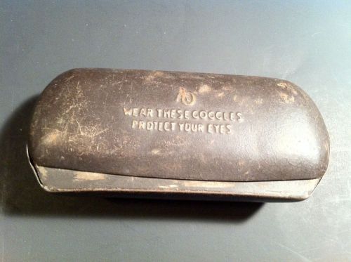 Vintage Industrial Steampunk Metal Safety Goggle Case Very Worn Look!