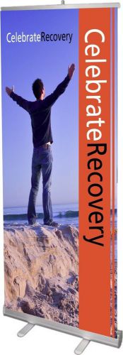 Celebrate Recovery Retractable Banner Stand w/ Gloss Print, Free Design &amp; Case