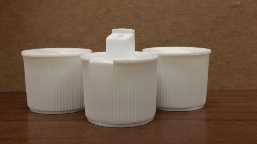 New 24mm White Plastic Flip Top Cap for 4oz/8oz Containers - Lot of 15
