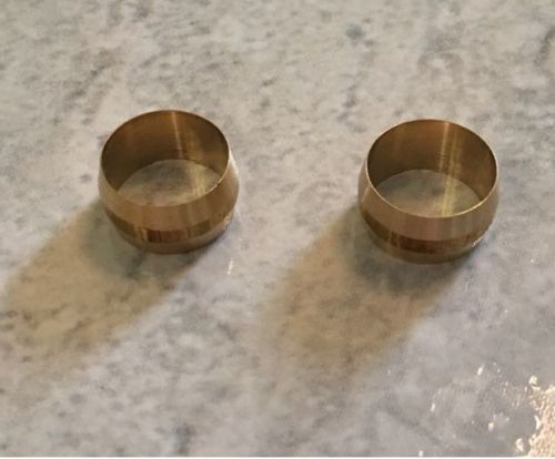 2pcs Ф1/2&#034; ID Brass Olive Barrel Compression Sleeve Ferrule Ring NPT soft copper