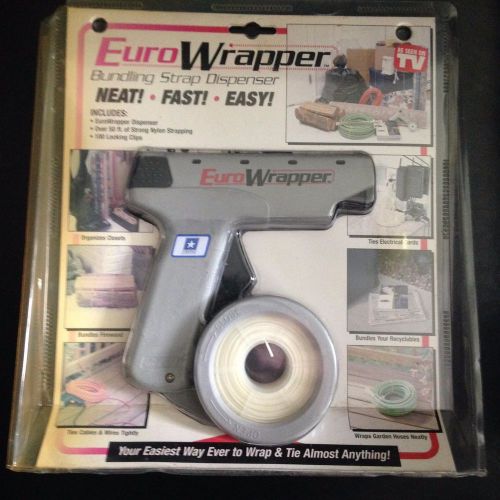 New Euro Wrapper strap dispenser 50&#039; nylon strapping 100 locking clips ties
