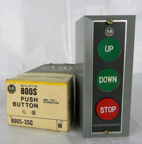 Genuine Allen Bradley 800s-3sc Push 3 Button Station Up Down Stop Switch Box New