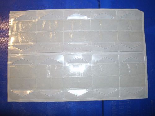 500 NEW CLEAR PLASTIC SELF ADHESIVE / STICK HOOK HANG TABS HANGERS 16 OZ LIMIT