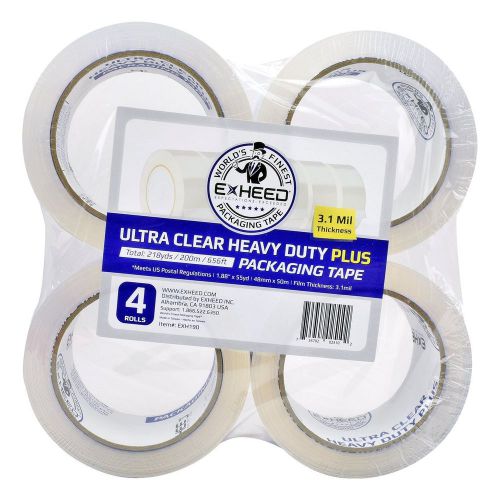 Exheed packaging tape heavy duty plus 3.1mil - ultra clear package tape 1.88 ... for sale
