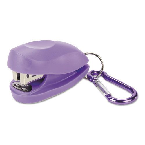 TOT Mini Stapler with Carabiner Clip, 12-Sheet Capacity, Pink/Purple, 2 per Pack